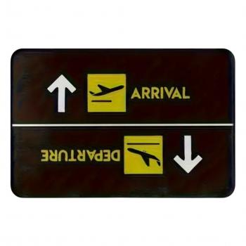 Doormat Airplane Arrival and Departure Yellow/Black